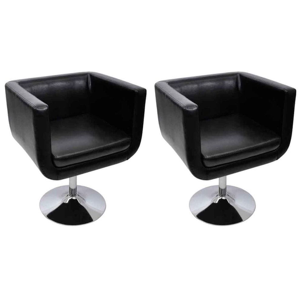 Vidaxl Barové stoličky z umelej kože, 2 ks, čierne